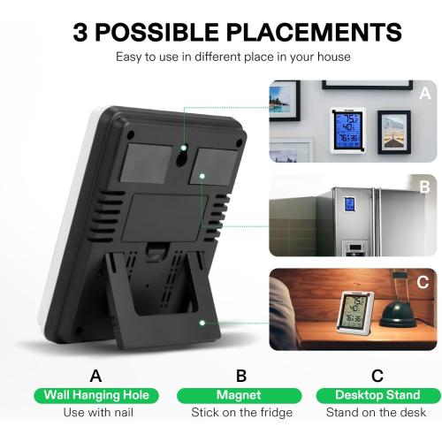 VIVOSUN Portable Greenhouse Heater with Adjustable Thermostat and Digital Thermometer and Hygrometer with 3 Remote Sensors, Indoor Outdoor Temperature and Humidity Monitor