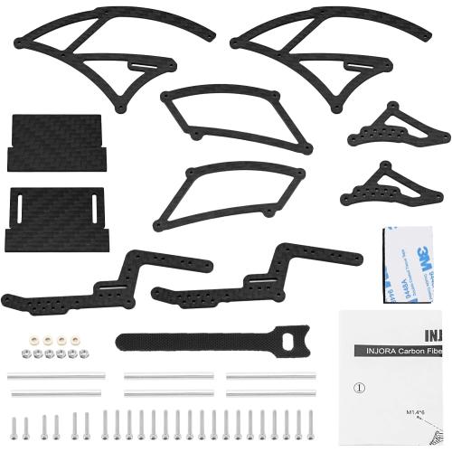 INJORA Kangaroo Carbon Fiber Chassis Frame Kit for SCX24 Deadbolt JLU C10 Bronco 1/24 RC Crawler Upgrade