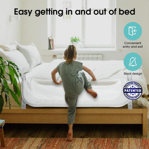 Baby Bed Rail Guard for Toddlers -46 Toddler Bed Rails for Twin, Full, Queen, King Bunk Size Bed Swing Down Bedrail Extral Tall Child Safety Side Railing Guards for Kids