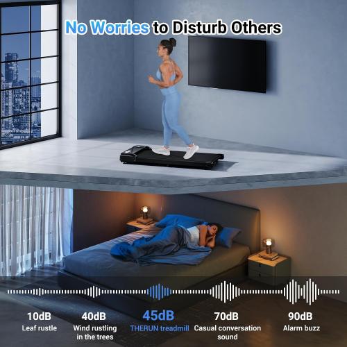 THERUN Walking Pad Treadmill Under Desk, Portable Mini Treadmill for Home/Office, Walking Pad Treadmill 2.5HP, Walking Jogging Machine with 265 lbs Weight Capacity Remote Control LED Display