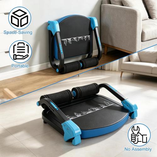 6-in-1 Foldable Ab Machine with 4 Resistance Levels, 330 lb Capacity | Padded seat, foam handles, supports sit-ups and core workouts, compact design, easy storage