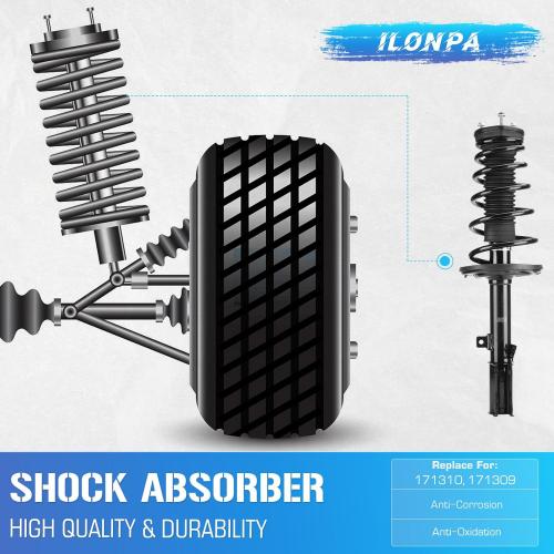 Rear Struts Shocks Suspensions w/Coil Springs for Toyota Camry 2.4L 3.5L (Exc. SE) 2007-2011 / Toyota Avalon 3.5L 2008-2011, Strut Shock Absorber Assembly (Fits 172310 172309) 2009 2010