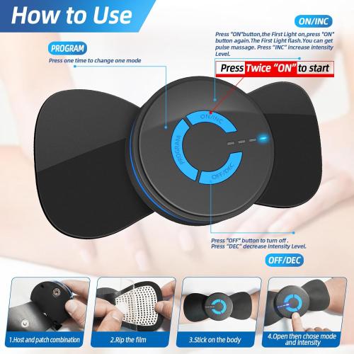 Wireless Tens Laser Device. KTS Neck Massager,Tissue back massager. Rechargeable Intelligent TENS Unit Muscle Stimulator for Pain Relief - FSA or HSA Eligible Deep Tissue EMS Massager Management for Back, Neck, Arm Electronic Pulse Machine