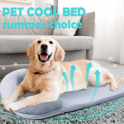 GIBZ Removable Dog Bed with Zipper, Washable Cat Mattress with U Shape Neck Pillow, Breathable Pet Sleeping Mat, Pink, 55x40cm