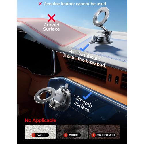 LISEN for MagSafe Car Mount [3800gf Strong Magnet & 90 LBS Suction] 360° Adjustable Vacuum Magnetic Phone Holders for Your Car, for Note 18 iPhone 17 Pro Max 16 15 14 13 12 Plus Air for All Smartphone
