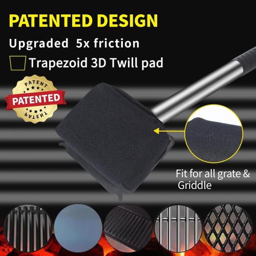 Steam Grill Brush Bristle Free,[Ultra Safe & Efficient] Grill Cleaner for Outdoor Grill,BBQ Replaceable Scraper Cleaning Head,Grill Brush BBQ Accessories,Gifts for Men/Dad
