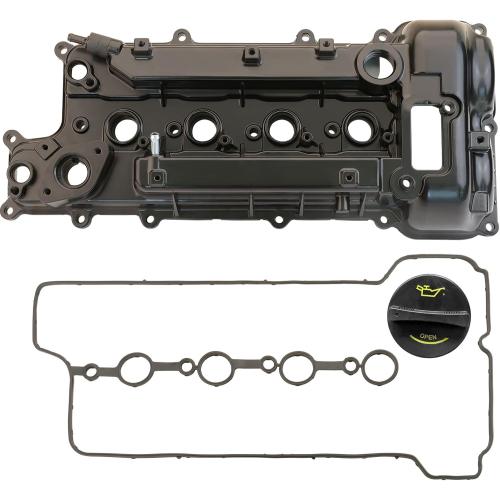 Aluminum Engine Valve Cover Compatible with 2012-2021 Hyundai Accent Sonata Veloster Tucson Elantra Kona 2012-2021 Kia Forte5 Forte Koup Rio Soul Optima 1.6L Replace 224102B610