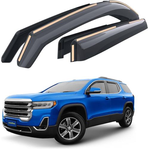 Goodyear Shatterproof in-Channel Window Deflectors for GMC Acadia 2017-2023, Rain Guards, Window Visors for Cars, Vent Deflector, Car Accessories, 4 pcs - GY007970