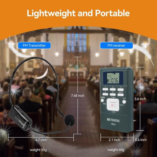 Retekess TR503 Church Translation System, FM Listening Device(1 TX 10 RX)