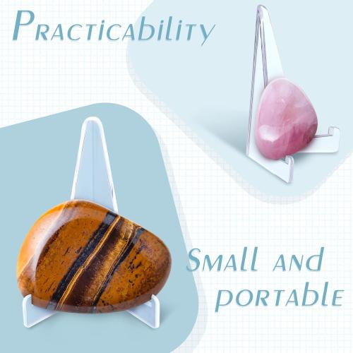 Bucherry 20 Packs Card Display Stand 3.4 Acrylic Easel Stands Mini Picture Coin Display Easel Holder Baseball Sports Card Trading Graded Holder for Challenge Coin Photo Frame Medal Watch (Clear)