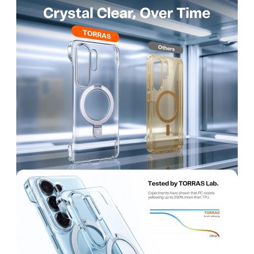 TORRAS Slim for Samsung Galaxy S26  Plus Case Clear with Magnetic Stand