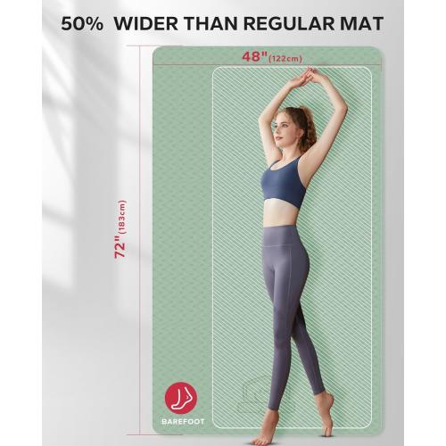 HAPBEAR Extra Large Yoga Mat - 72x48/78x54, 1/4 & 1/3 Thick, Non-Slip, Durable, Eco-Friendly, Wide Exercise Mat for Home Workouts, Yoga, Pilates, Stretching, Meditation (Barefoot Exercise)