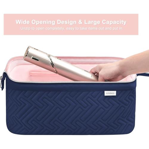 Leudes Hair Tools Travel Bag for Shark Flexstyle Carrying Case Portable Shark Hair Air Wrap Dryer Case Waterproof Dustproof Flat Curling Iron Travel Organizer (Blue)