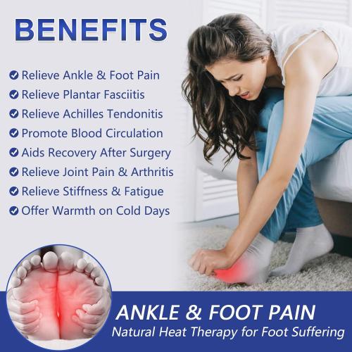 JOBYNA Ankle/Toe/Foot Warmer | Full Coverage Heated Foot Wrap |86-158℉ Continuous Setting| 10-90min Timer| Electric Heating Pad for Plantar Fasciitis Relief, Neuropathy Pain Relief for Foot(1 Pack)