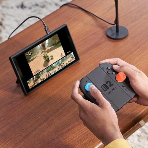 DLseego 6PCS Thumb Grips Designed for Nintendo Switch 2 2025, Soft Silicone Joycon Analog Controller Protective Anti-Slip Cover Button Joycon Joystick Caps Covers, 3 Heights, Wheel - Blue Orange