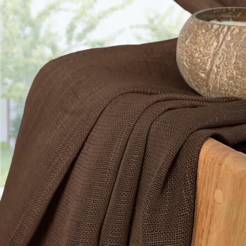 YoungsTex Brown Linen Curtains 84 Inch Length for Living Room - Chocolate Light Filtering Drapes Semi Sheer with Rod Pocket Back Tab for Bedroom, 2 Panels, 52 X 84 Inch
