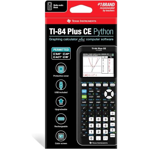 Texas Instruments TI-84 Plus CE Color Graphing Calculator, Black