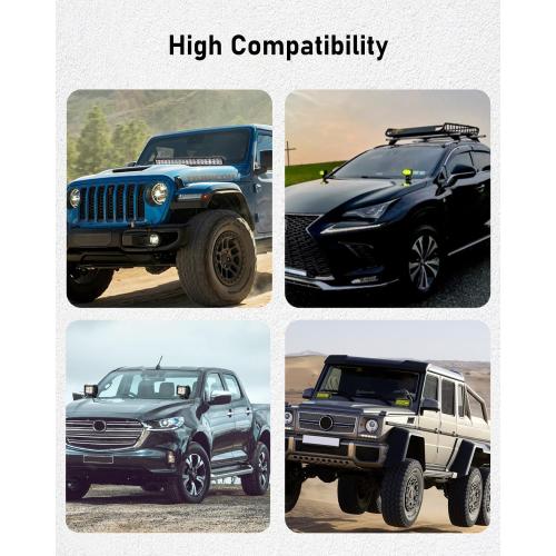 Belinous Hood Light Mounting Bracket, 2PCS Ditch Light Brackets for Led Light Bar Work Light Pillar Pod, Hood Hinge Light Bracket for Truck SUV Cars, Aluminum Alloy Clamp Mount No Drilling (Black)