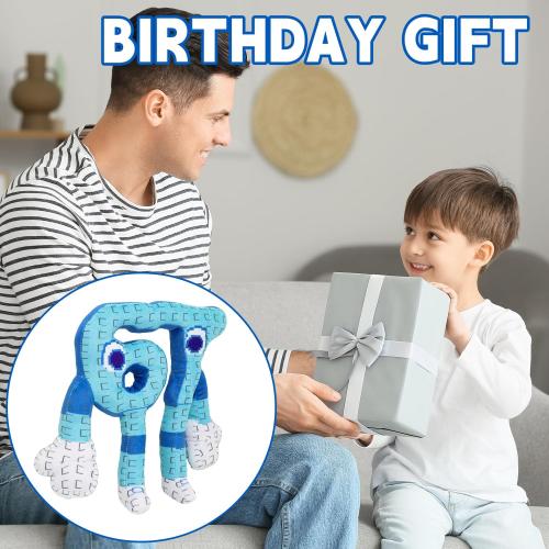 67 Plush Toy 10 Inches Soft Stuffed Number Character Inspired by Steal A Brainrot – Cute Blue Pixel-Style Plushie for Kids and Collectors (A-Number-67)