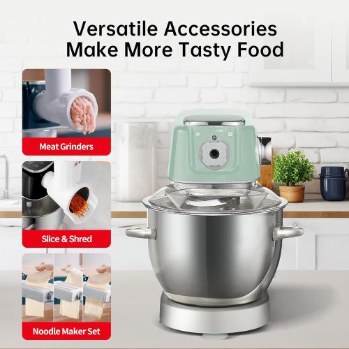 Hauswirt Stand Mixer 5.3QT XL Large, 4.5 LED Touch Screen Electric Household Stand Up Mixer, Standing Mixer 11-Speed, Dough Cake Bread Mixer – Lake Green