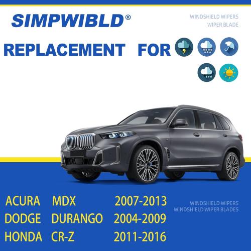 SIMPWIBLD OEM Quality 26 inch   21 inch SIMPWIBLD Premium All Season Automotive Front Windshield Natural Rubber J-Hook Wiper Blades (2 Pack)