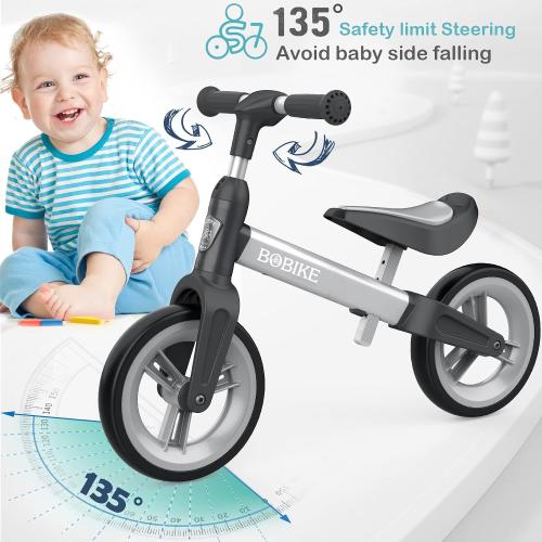 Color Silver Toddler Balance Bike Toys for 1 to 3 Year Old Girls Boys Adjustable Seat and Handlebar No-Pedal Training Bike Best Gifts for Kids (Silver)