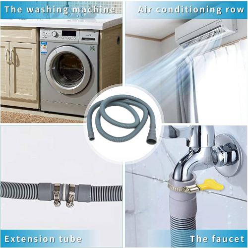 Elyfree 10ft Washing Machine Drain Hose, Universal Drain Hose Extension Kit for Washer, Dishwasher, Flexible Discharge Hose for LG/GE/Samsung, Fit up to 1-1/2 Inch Drain Outlets (10)