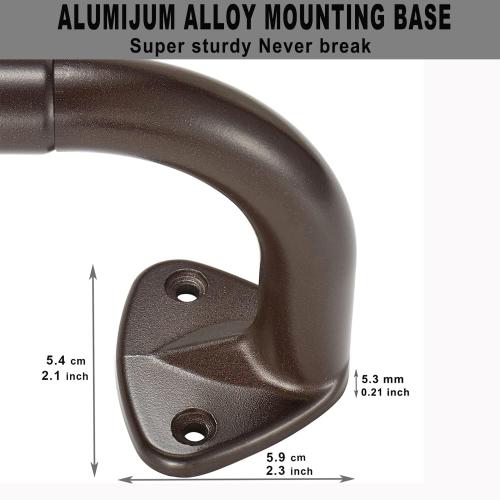 YunNephele Room Darkening Curtain Rods 28-48 inch Bronze,Wrap Around Design Window Single Drapery Rod, Sturdy Metal Adjustable Curtain Rod Set for Blackout Curtains