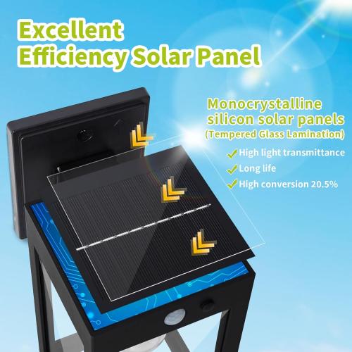 2 Pack Solar Porch Lights Outdoor,Solar Wall Lights with 3 Lighting Modes&Motion Sensor, Dusk to Dawn Sconce Lights Wall Mount,Exterior Wall Lantern Light Fixture for House, Garage,Patio,Shed