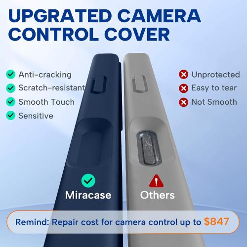 Miracase Silicone & Magnetic for iPhone 17 Pro Max Case, Dark Blue