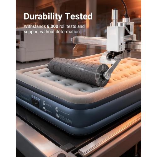 iDOO Queen Air Mattress with Built in Pump, 18 Raised Comfort Inflatable Blow up Mattress, Upgraded Support Structure Portable Air Bed for Camping, Guests and Home, Colchon Inflable, 650lbs Max