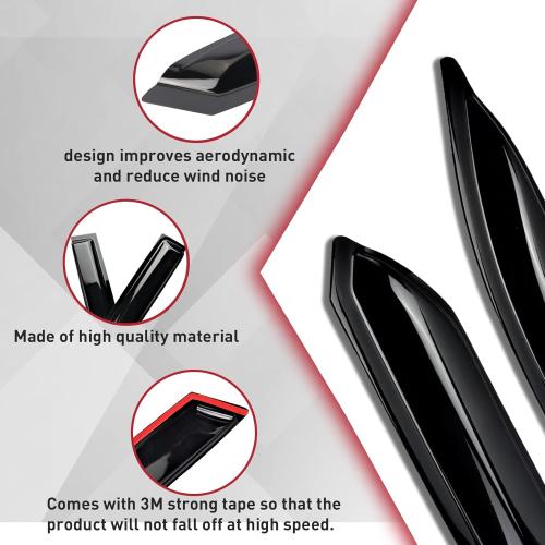 Window Wind Deflector Compatible with 2011-2021 Jeep Grand Cherokee - 4pcs Rain Guards & Visors