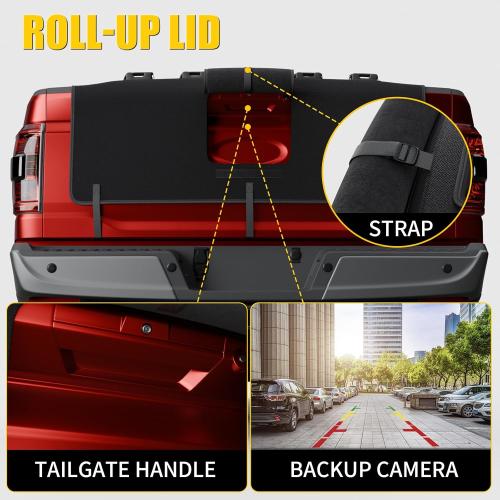 Tailgate Bike Pad Compatible with Ford F150 55'' Truck Tailgate Cover Hold Up to Five Bicycles with 2 Tool Pockets Non-Slip Waterproof Protection Transport Pad for F-150 Accessories