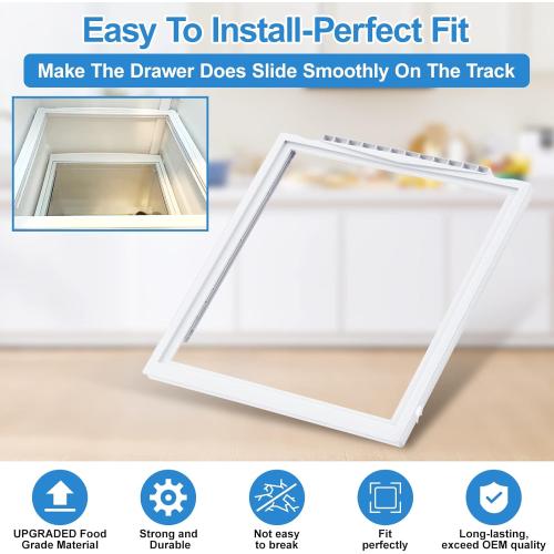 UPGRADED 241969501 Shelf Frame without Glass Refrigerator Compatible with Frigidaire Shelf Replacement Refrigerator Crisper Drawer Shelf Cover Parts LFSS2612TF0, FGHS2631PF4A, FFSS2615TS0 Shelves