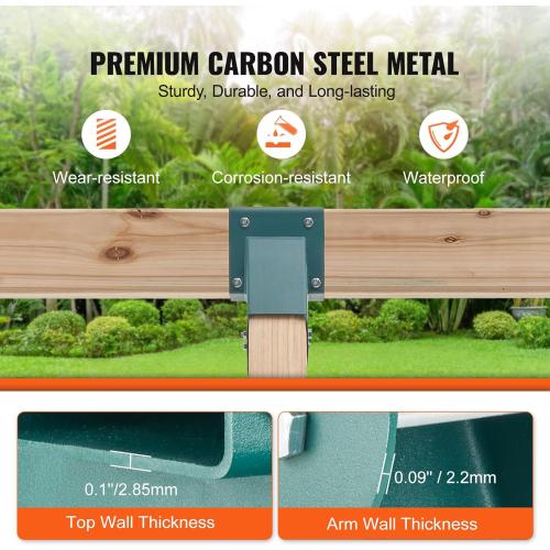 (Frame ONLY) A-Frame Middle Swing Set Brackets, Heavy Duty Carbon Steel Swing Set Hardware with Mounting Hardware, DIY Swing Set Bracket Swing Set Kit for 4x4 Legs & 4x6 Beam, Green