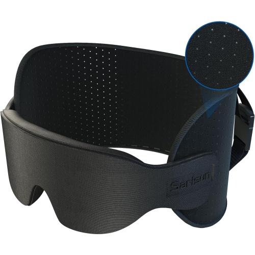 Travel Pillow for Airplanes, Ultra-Thin Breathable Airplane Pillow Alternative, Airplane Head Strap with 3D Sleep Eye Mask, 360° Support for Long Flight, Work for Seats with Headrest, Black