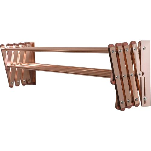 Racks Aluminum Wall Mounted Collapsible Laundry Clothes Drying Rack (60lb Capacity, 22.5 Linear FT, Aluminum Rose)