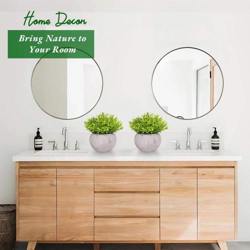 Small Fake Plants for Bathroom Shelf Decor, Mini Artificial Plants Indoor Fake Succulent Grass Desk Plant for Office Women Coffee Table Decor Fake Potted