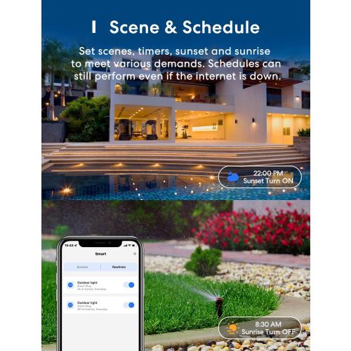 Black Outdoor Smart Plug, meross Outdoor Wi-Fi Outlet with 3 Independent Sockets Compatible with Apple Homekit, Alexa and SmartThings, Voice & Remote Control, Timer, 2.4 GHz only,Black