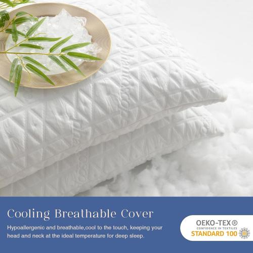 Phantoscope Memory Foam Pillows for Sleeping, Shredded Memory Foam Cooling Pillows- Adjustable Bed Pillows for Hot Sleepers, Firm Pillow for Neck Shoulder Pain,