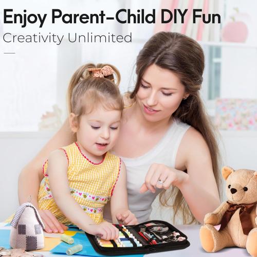 Coquimbo Sewing Kit Mothers Day Gifts for Mom Grandma Women Wife Teen Girls Beginner Traveler, Portable Sewing Supplies Accessories Contains Thread, Needles, Scissors, Dorm Room Essentials (Black)