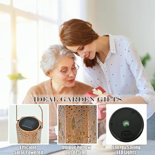 Christmas Gifts for Women Men Mom - Hummingbird Solar Lights Outdoor - Mothers Day Gifts, Solar Lanterns Outdoor Waterproof Garden Decor for Outside, Patio, Yard