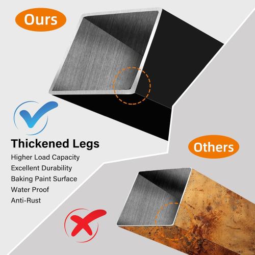 TC-HOMENY 34 Bar Table Legs - Furniture Legs Set of 2, Industrial Style Design Metal Legs for DIY Table Legs (14 Wide)