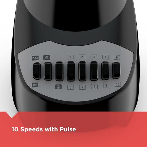 BLACK DECKER Crush Master Blender, 10-Speeds with Stainless Steel Blades, Black, BL2010BP