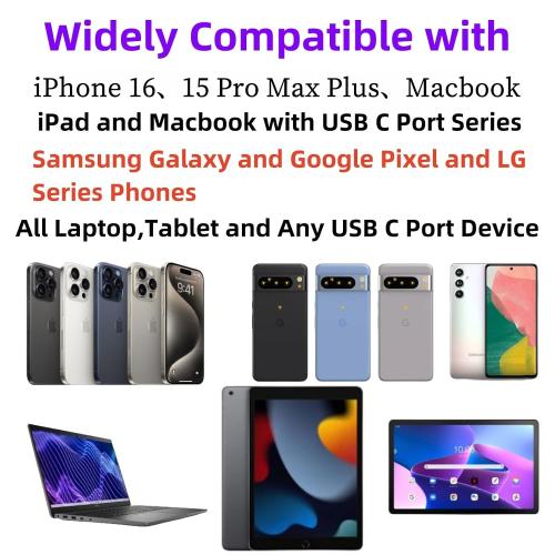 USB C Cable 20ft 1Pack USBC to USBC Cable Fast Charging,60W(3A) Compatible with iPhone 16/15 Pro Max/Plus,iPad mini 6/ Pro 2021,Mac-Book Pro 2020,Samsung Galaxy S24,Switch,Tablet,Laptop