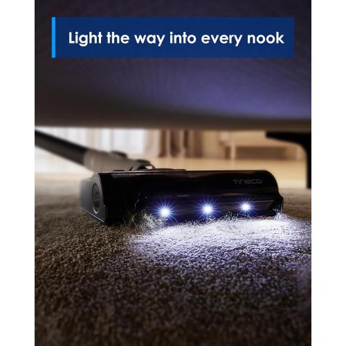 Tineco A20 Cordless Stick Vacuum Cleaner, Powerful Suction, 3 Modes for Multi-Level Messes, 1L Larger Dustbin, Ergonomic Dual-Handle Design, Wall-Mount Dock, LED Headlight
