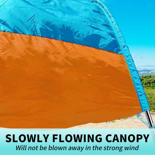 Beach Canopy Sun Shade, Beach Tent Sun Shelter Wind Sail Camping Sun Shelter Portable Seaside Tent Shelter Canopy Outdoor Beach Sun Shade for Family Vacation and Camping (Patent Pending)