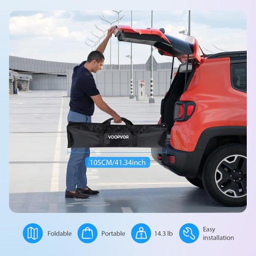 180 Inch Outdoor Projector Screen with Stand: VOOPVOR Portable Projection Screen and Stand, Indoor Rear Front Movie Screen 16:9 4K HD, with Carry Bag, Height Adjustable for Home Theater RVs Camping