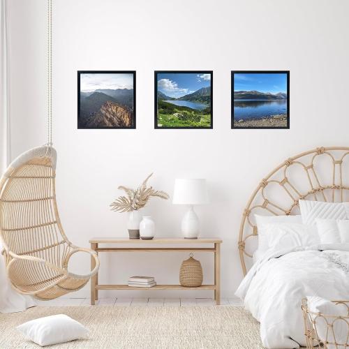 JCJMY 8x8 Picture Frame Black for Wall Hanging or Tabletop, Wall Mounting Horizontally or Vertically, 8 x 8 Square Wall Gallery Poster Photo Frame with Shatter Resistant Plexiglass, Black