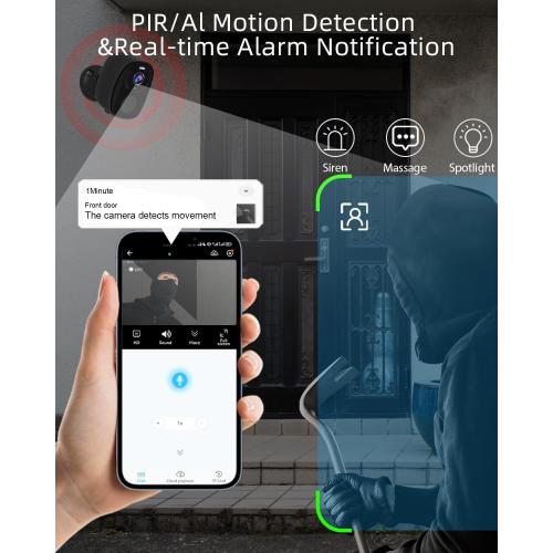 5G/2.4G WiFi Security Cameras Wireless Outdoor, 2K 5G Security Camera with AI Motion Detection, Color Night Vision, Siren, IP65, 2-Way-Audio, Support Alexa&Google Assistant, Cloud/SD (1)